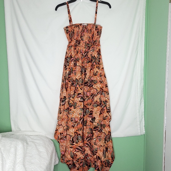 A.L.C. | Dresses | Alc Adriana Smocked Handkerchief Hem Cut Out Back Midi  Dress Size 2 | Poshmark